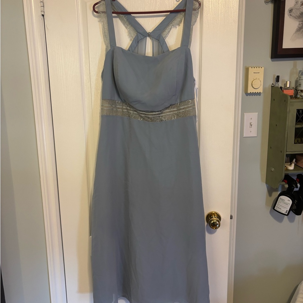 Elegant Blue Sleeveless Dress